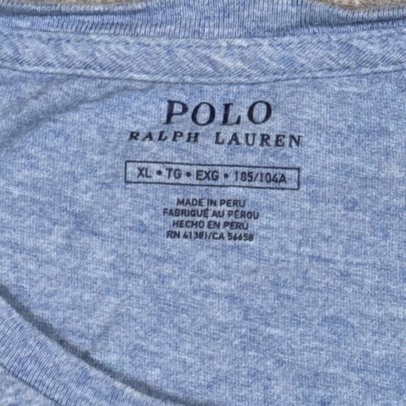 Polo Ralph Lauren Big Pony 3 Logo Shirt Men's XL Crew Neck Embroidered Blue Soft - Picture 4 of 10